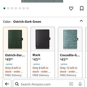 A6 PLANNER COVER DARK GREEN